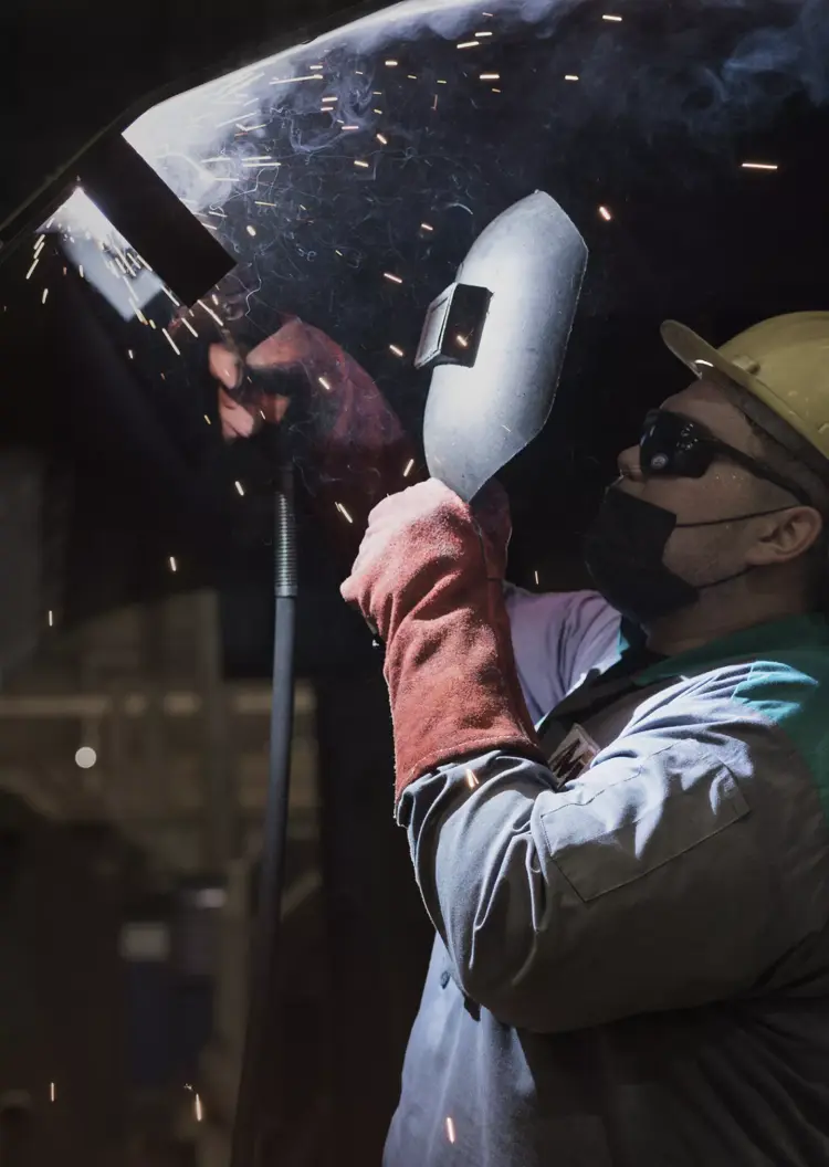AMI welder manufacturing truck body components in Saudi Arabia